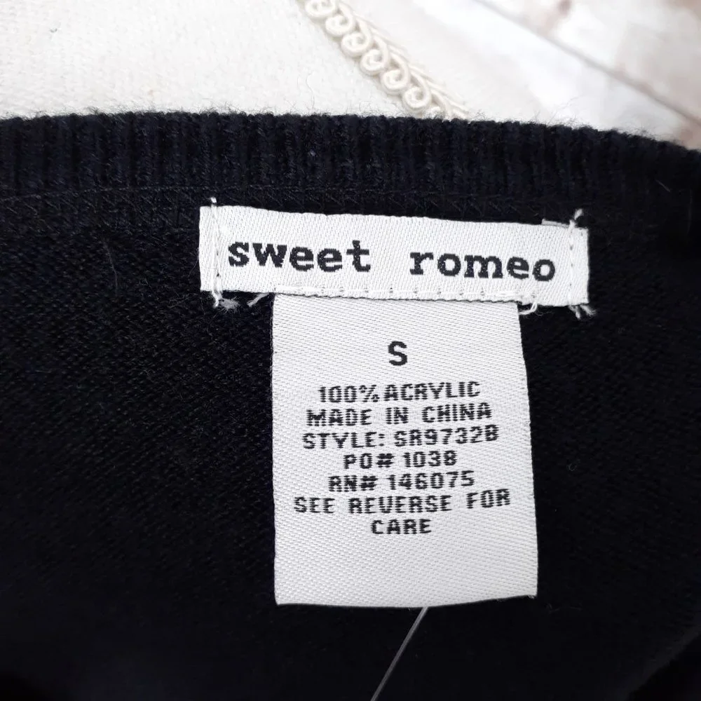 Sweet Romeo Womens Sweater S Black 664A - Picture 5 of 6